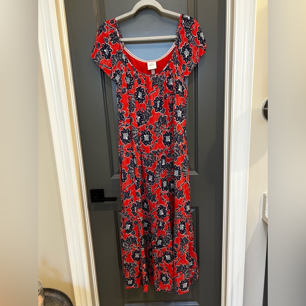 Knox Rose Red and Navy Floral Maxi Dress